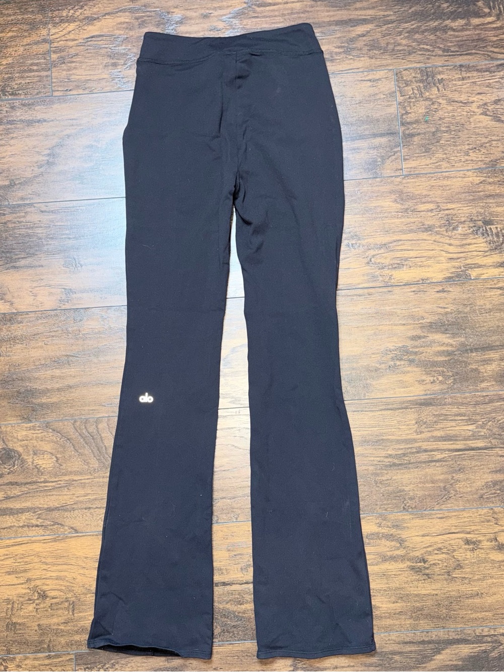 ALO Yoga Black Flared Wide-Leg Jeans